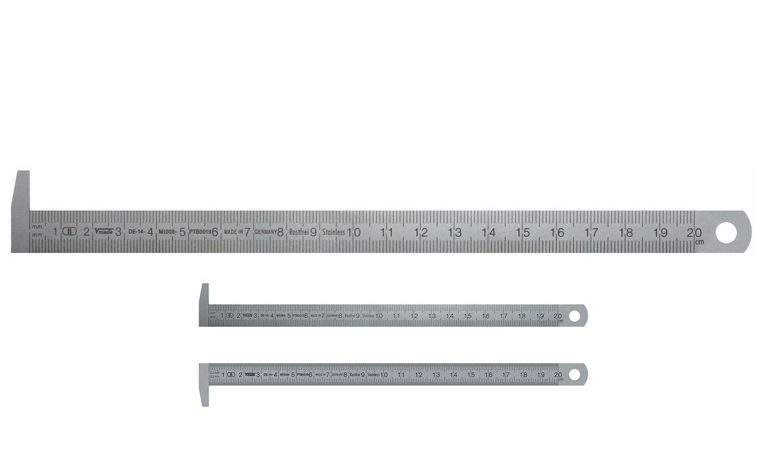 Měřítko ocelové 0-200 mm s háčkem, průřez 13x0,5 mm