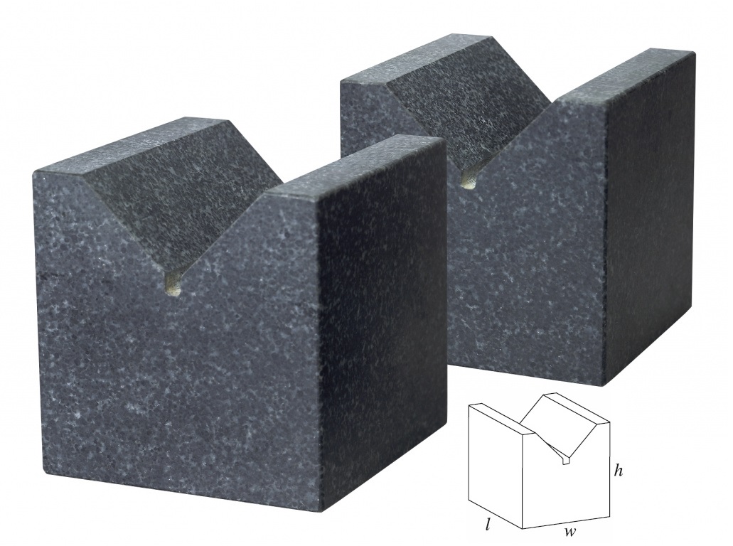 Prizmatické podložky V-bloky z granitu 100x160x160 mm (l x w x h), třída přesnosti 1