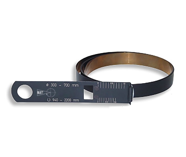 Nerezový černý měřící pásek CJU 5980 pro měření obvodu 4710-5980 mm a průměru 1500-1900 mm