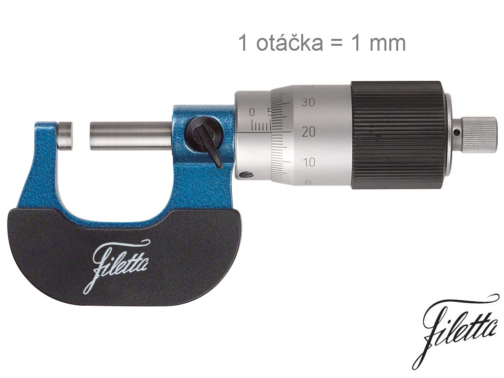 Třmenový mikrometr s posuvem 1 mm/otáčku Filetta 25-50 mm