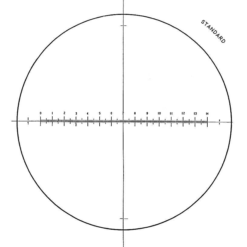 Měřicí destička S-2016-S, osový kříž, nula na levé straně, dělení škály po 0,1mm