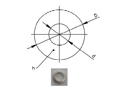 Těsnění hliníkové pod tlakoměr se závitem M12x1,5, G1/4 (10x6x1,5) 