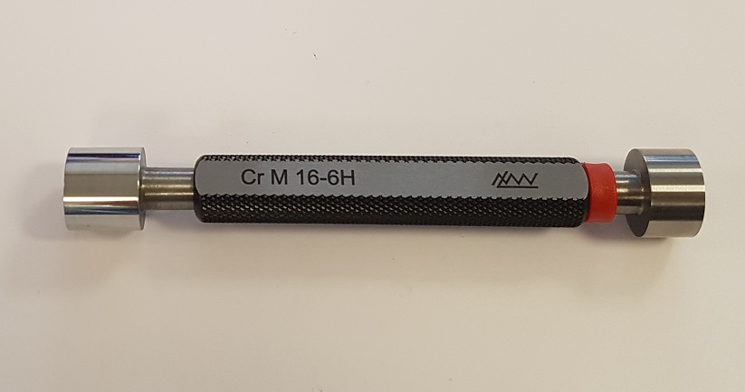 Cr M16-6H - kalibr hladký pro kontrolu malého průměru závitu, dobrá strana tvrdochrom