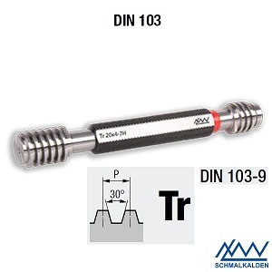 Tr 9x2-7H - Závitový kalibr - trn oboustranný, DIN ISO 103