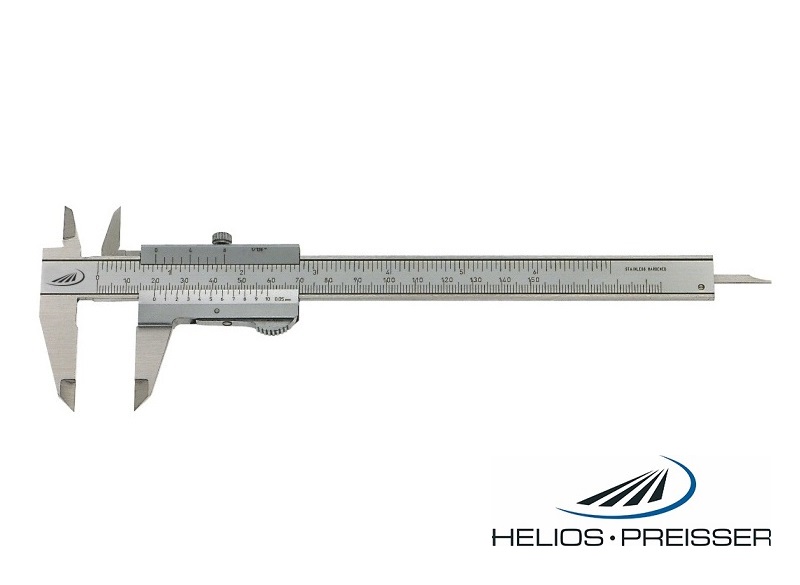 Posuvné měřítko Helios-Preisser 0-150 mm, 0,05 mm, aretace tlačítko + šroubek