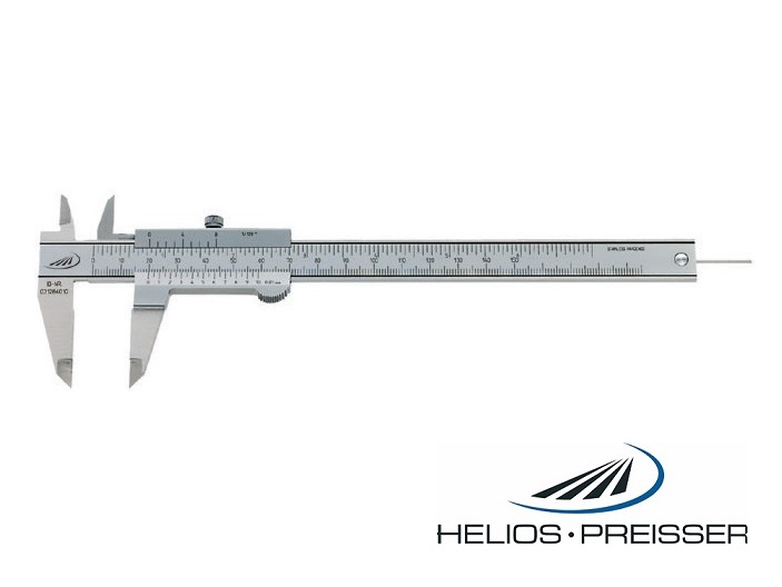 Posuvné měřítko Helios-Preisser 0-150 mm, 0,05 mm, s kulatým hloubkoměrem, aretace šroubek