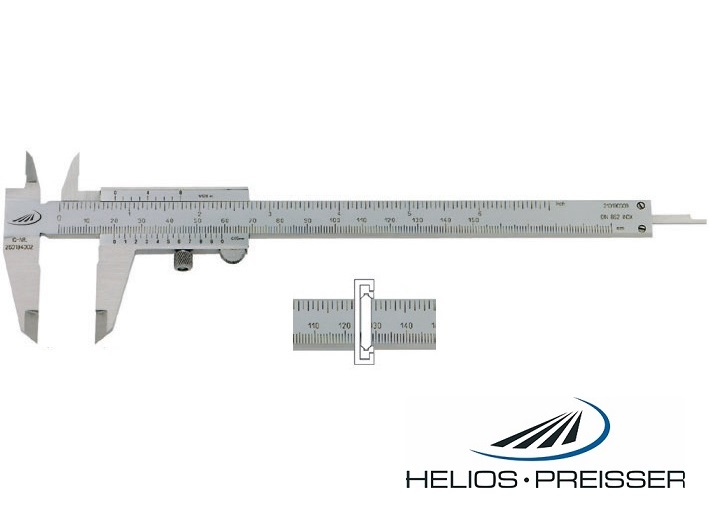 Posuvné měřítko Helios-Preisser 0-150 mm, 0,05 mm, čtení bez paralaxy, prisma vedení