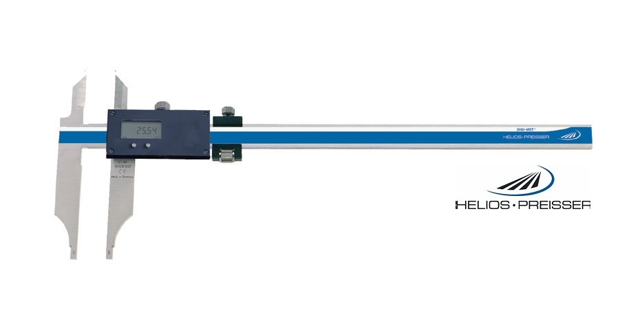 Digitální posuvné měřítko Helios-Preisser 0-2000 mm s měřicími nožíky a stavítkem