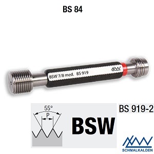 BSW 5/16 med.  Závitový kalibr - trn oboustranný, BS 919