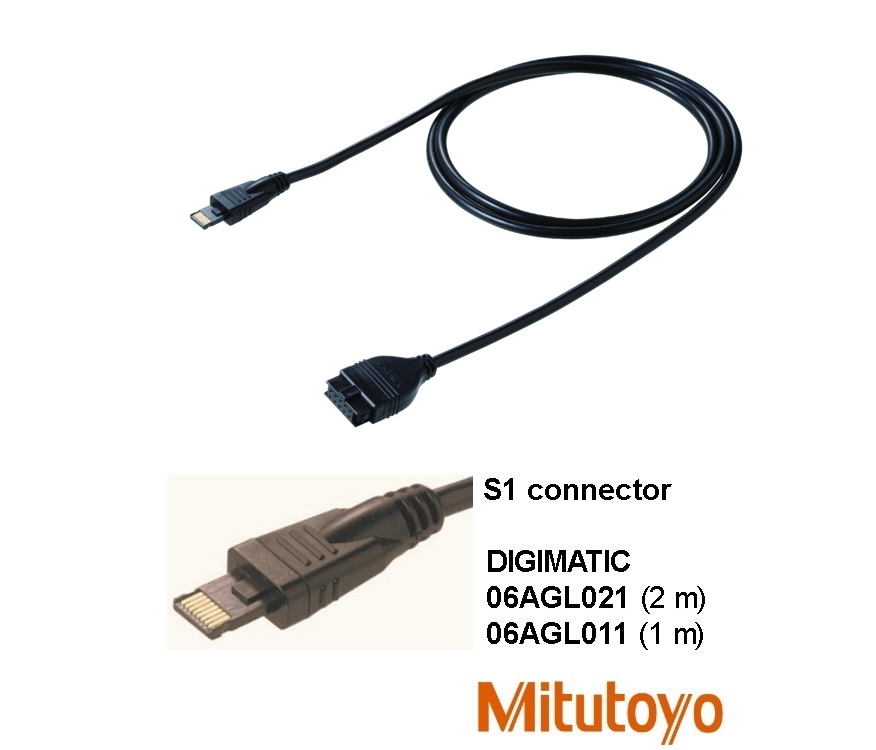 Signální kabel Mitutoyo DIGIMATIC S1 (1m), rovný (bez tlačítka Data) obousměrný