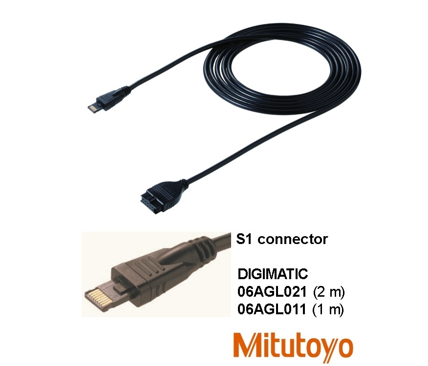 Signální kabel Mitutoyo DIGIMATIC S1 (2m), rovný (bez tlačítka Data) obousměrný