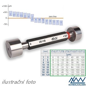 Zakázkový válečkový kalibr oboustranný (35,000 až 39,999) mm, ISO tolerance
