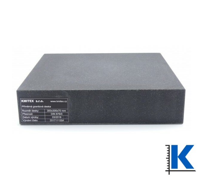 Granitová příměrná deska 630x400x100 mm, DIN 876/0, KMITEX