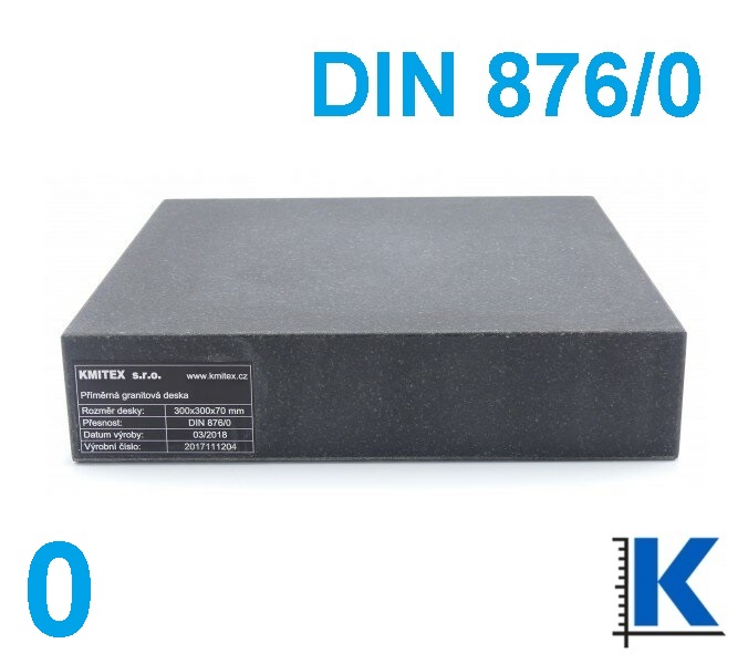 Granitová příměrná deska 300x300x70 mm, DIN 876/0, KMITEX