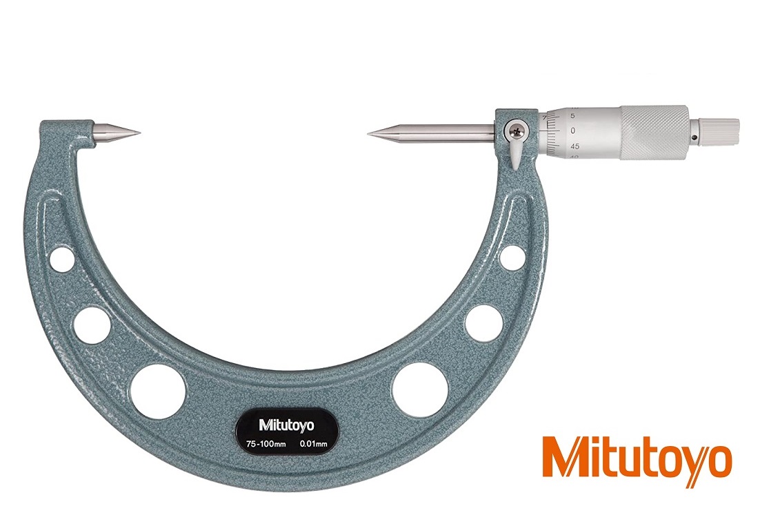 Třmenový mikrometr Mitutoyo 50-75 mm s měřicími hroty 30° z tvrdokovu