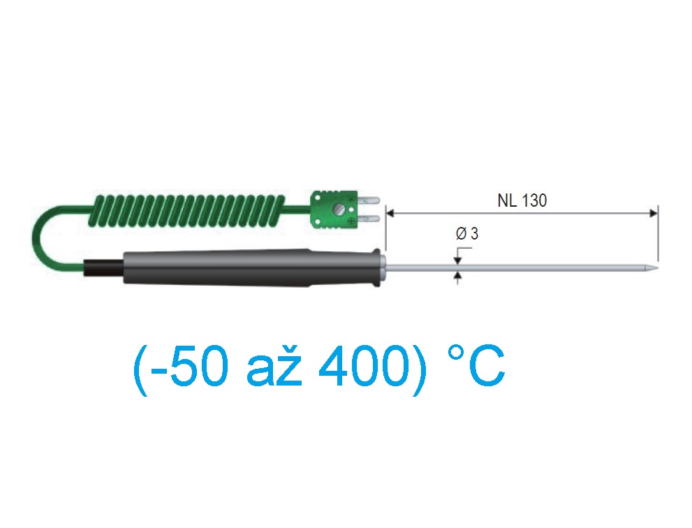 Vpichovací teplotní čidlo typu K (NiCrNi) (-50 až 400)°C