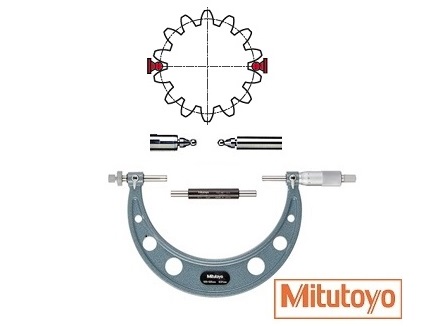 Třmenový mikrometr Mitutoyo 175-200 mm na měření ozubených kol