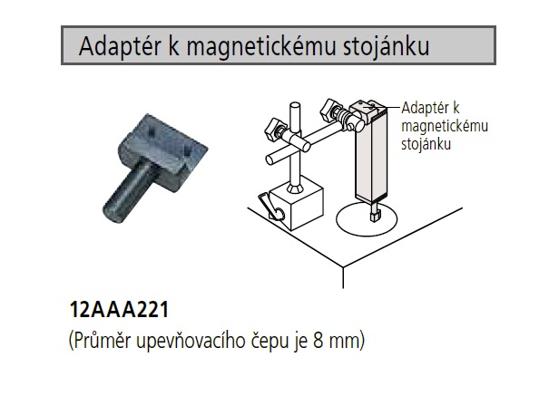 Adaptér pro magnetický stojánek, upínací průměr 8 mm, pro drsnoměry SJ-210, 310 Mitutoyo 