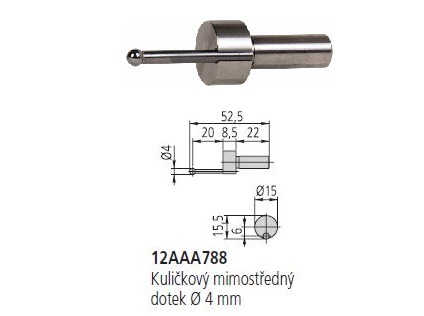 Kuličkový mimostředný dotek o průměru 4 mm pro výškoměr LH-600 Mitutoyo