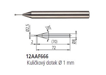 Kuličkový dotek průměr 1 mm pro výškoměr LH-600 Mitutoyo