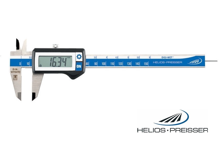 Digitální posuvné měřítko Helios-Preisser 0-150 mm s kulatým hloubkoměrem, bez výstupu dat