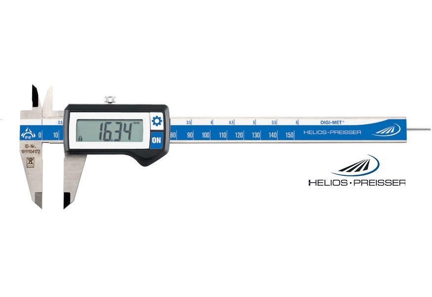 Digitální posuvné měřítko Helios-Preisser 0-150 mm s kulatým hloubkoměrem, IP67
