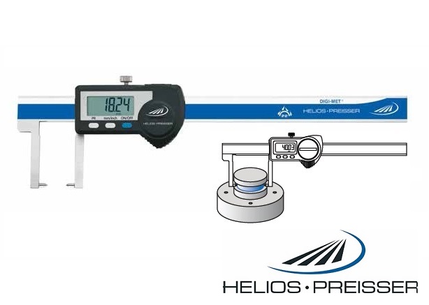 Posuvné měřítko Helios-Preisser 0-150 mm s měřicími hroty zalomenými dovnitř, IP67