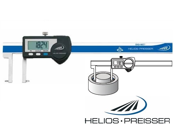 Posuvné měřítko Helios-Preisser 20-170 mm s měřicími hroty zalomenými ven, IP67