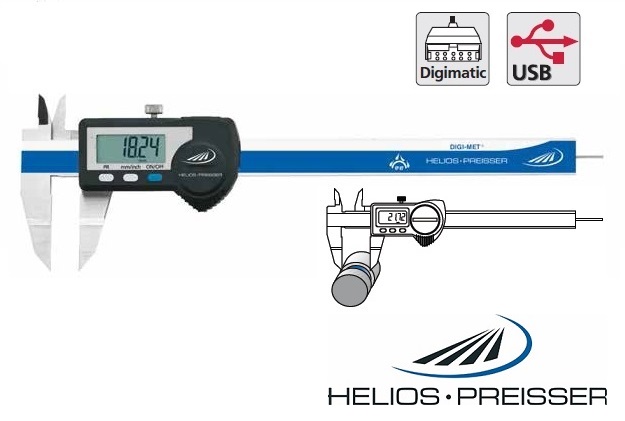 Posuvné měřítko Helios-Preisser 0-150 mm pro hřídel. drážky, IP67