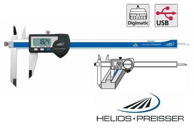 Posuvné měřítko HeliosPreisser 0-200 mm s posuvnou čelistí, IP67