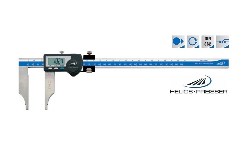 Digitální posuvné měřítko Helios-Preisser 0-800 mm bez měřicích nožíků, se stavítkem