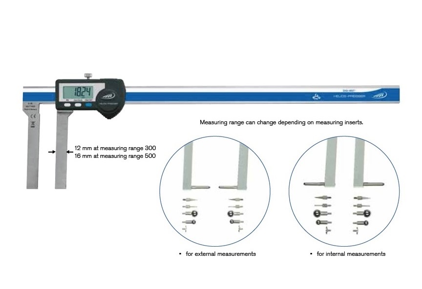 Digitální posuvné měřítko Helios-Preisser 0-300 mm pro interní i externí měření