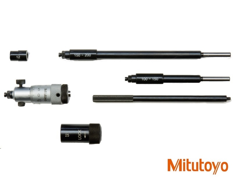 Mikrometrický odpich Mitutoyo s výměnnými doteky 50-200mm, měřicí plochy tvrdokov