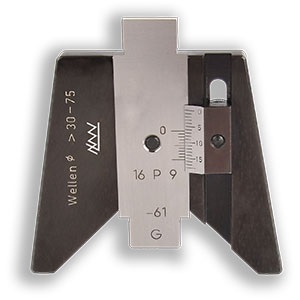 Měřidlo na drážky na hřídeli pro průměr hřídele 10-30 mm a šířku drážek 3-8 mm 