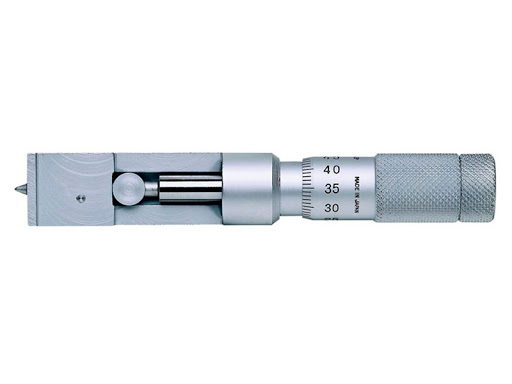 Třmenový mikrometr Mitutoyo 0-13 mm na měření švů ocelových konzerv a plechovek