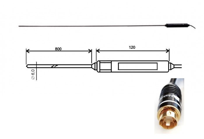 Teplotní sonda 2021-150/M s čidlem Pt1000, kabel 1m, konektor MiniDin