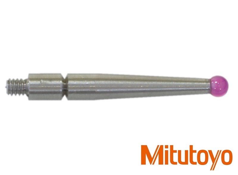 Měřicí dotek pro páčkový úchylkoměr Mitutoyo, D: 2 mm, L2: 18,7 mm, rubín