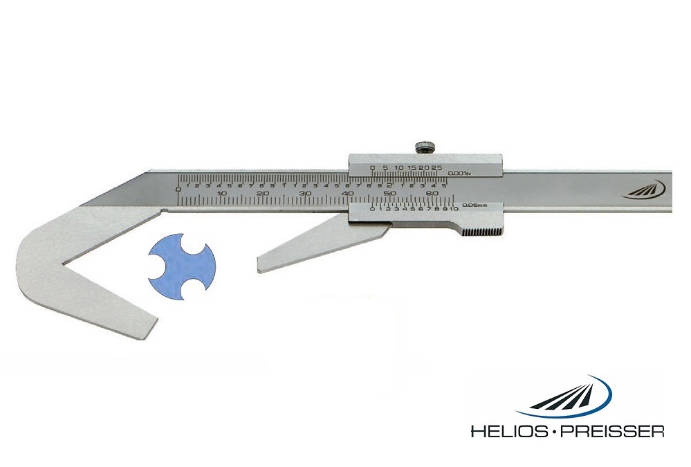 Posuvné měřítko Helios-Preisser pro měření nástrojů s lichým počtem drážek (5) 2-40 mm