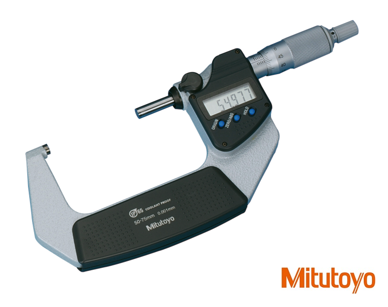 Digitální třmenový mikrometr Mitutoyo 50-75 mm IP65 s řehtačkou a výstupem dat