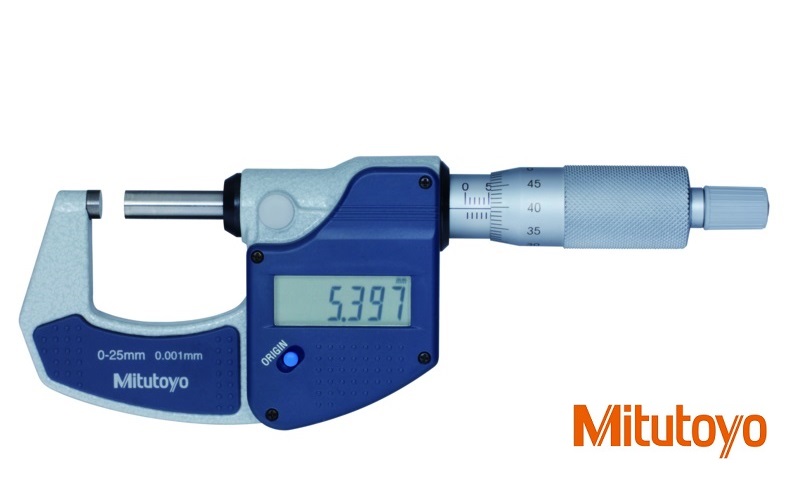 Digitální třmenový mikrometr Mitutoyo 0-25 mm, bez výstupu dat