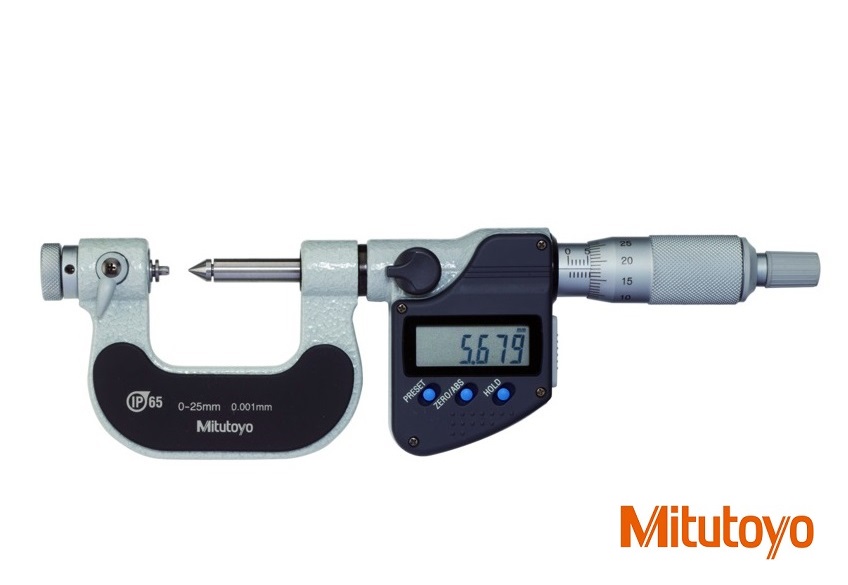 Digitální třmenový mikrometr Mitutoyo 50-75 mm na měření závitů, IP65