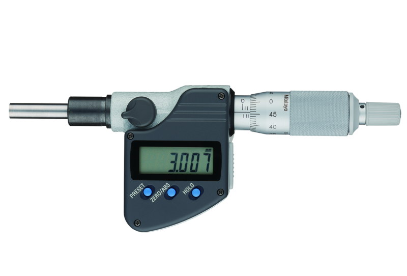 Digitální mikrometrická hlavice Mitutoyo 0-25 mm, IP65, stopka 12, 18 mm