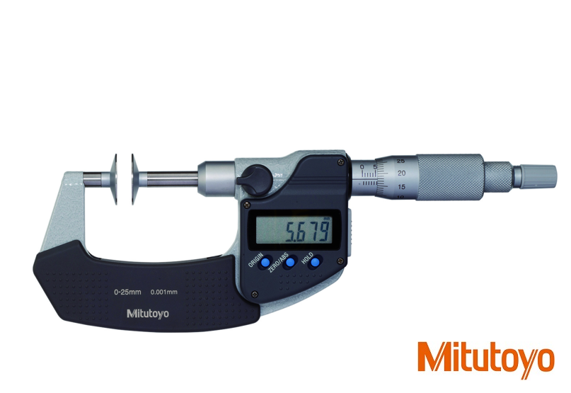 Digitální mikrometr Mitutoyo s talířkovými doteky 75-100 mm, s neotáčivým vřetenem