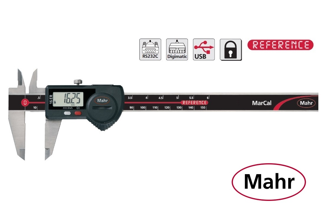 Digitální posuvné měřítko Mahr 0-300 mm, typ 16 ER, bez hloubkoměru, s výstupem dat