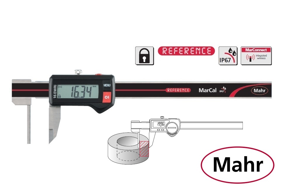 Posuvné měřítko Mahr  0-150 mm pro měření tloušťky stěn trubek, typ 16 EWRi-RW, IP67