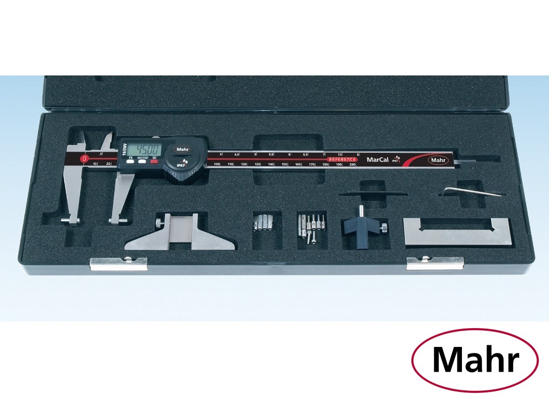 Univerzální digitální posuvné měřítko Mahr 0-200 mm, typ 16 EWV v sadě, IP67
