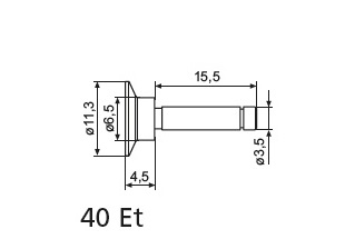 Měřicí dotek s měřicí plochou d = 11,3 mm, 40 Et pro mikrometr Mahr typ 40 EWR-V