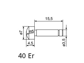 Měřicí dotek vypouklou měřicí plochou 40 Er pro mikrometr Mahr typ 40 EWR-V