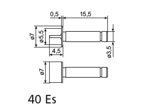 Měřicí vložka s břitem 40 Es pro mikrometr Mahr typ 40 EWR-V