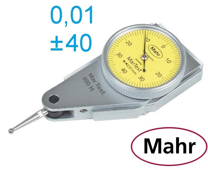 Páčkový úchylkoměr typ 800 H, ± 0,4/0,01 mm, průměr číselníku 27,5 mm